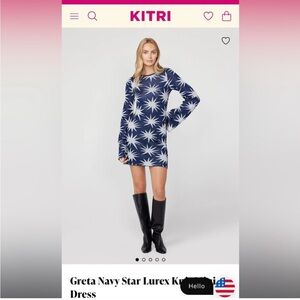 Kitri navy star dress